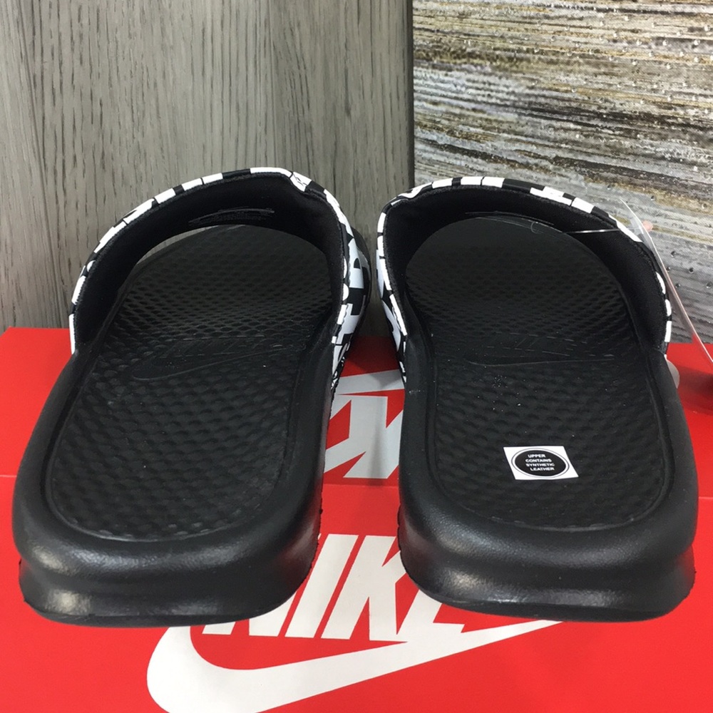Nike Benassi JDI PRINT men’s slides black/white - Picture 6 of 8